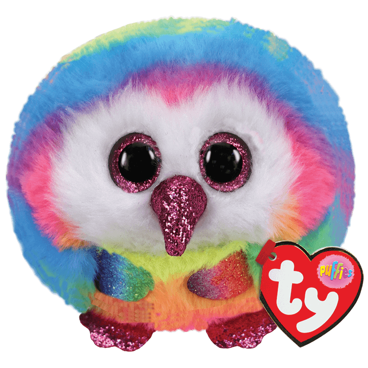 Ty Beanie Boos - Puffies - Owen - Multicolor Owl 10cm