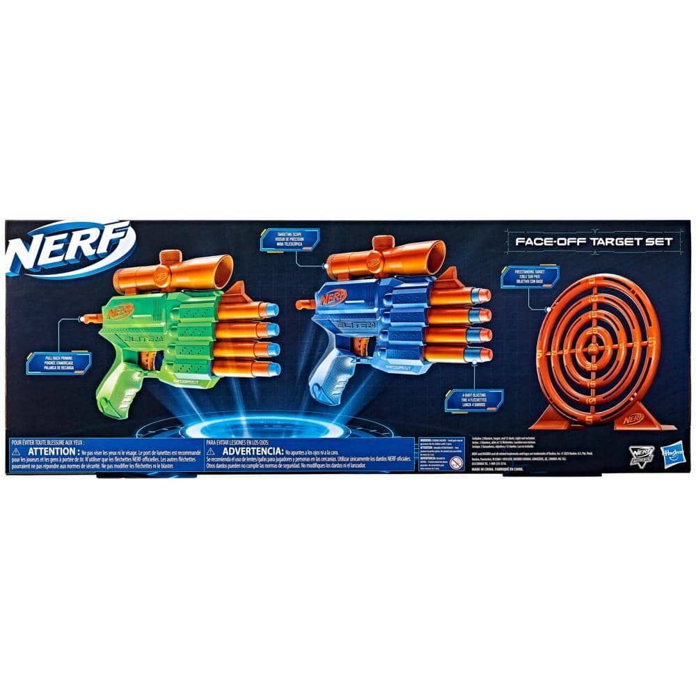 Nerf Elite 2.0 Face Off Target Set Includes 2 Toy Foam Dart Blasters & Target & 12 Nerf Elite Darts