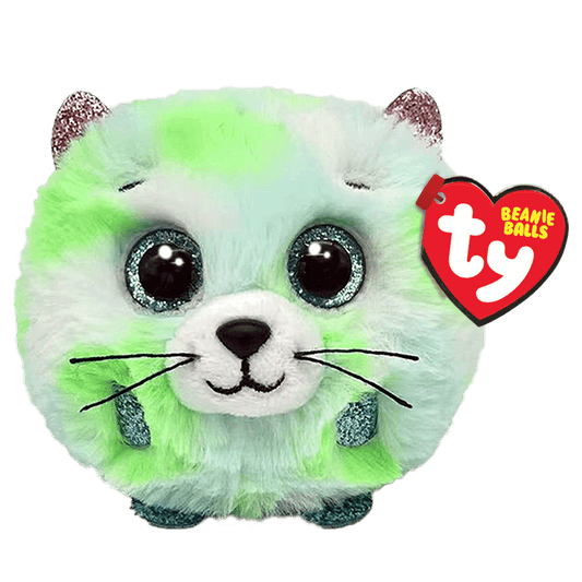 Ty Beanie Boos Balls - Evie Green Cat - Puffies