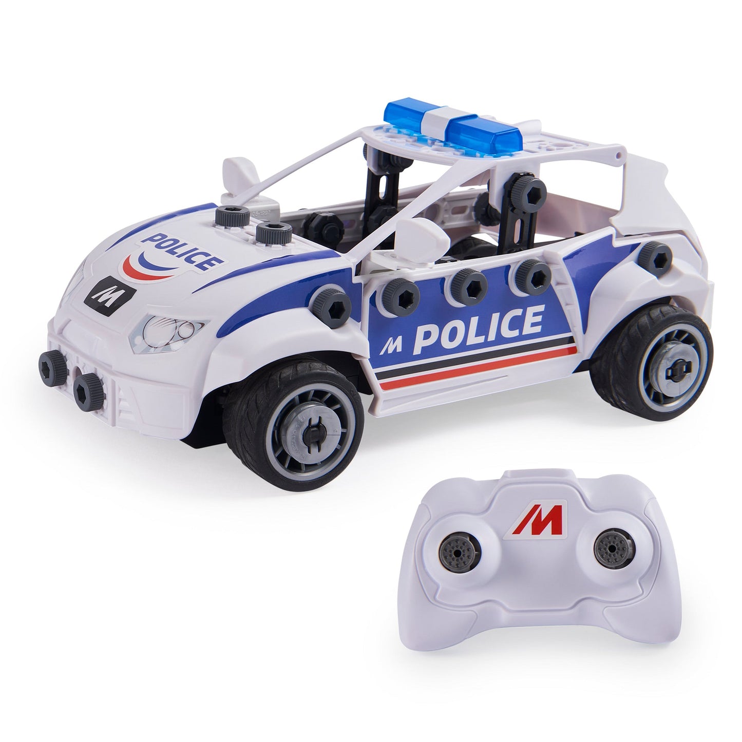 Meccano - Junior Rc Police Car Toy Model Building Kit Stem